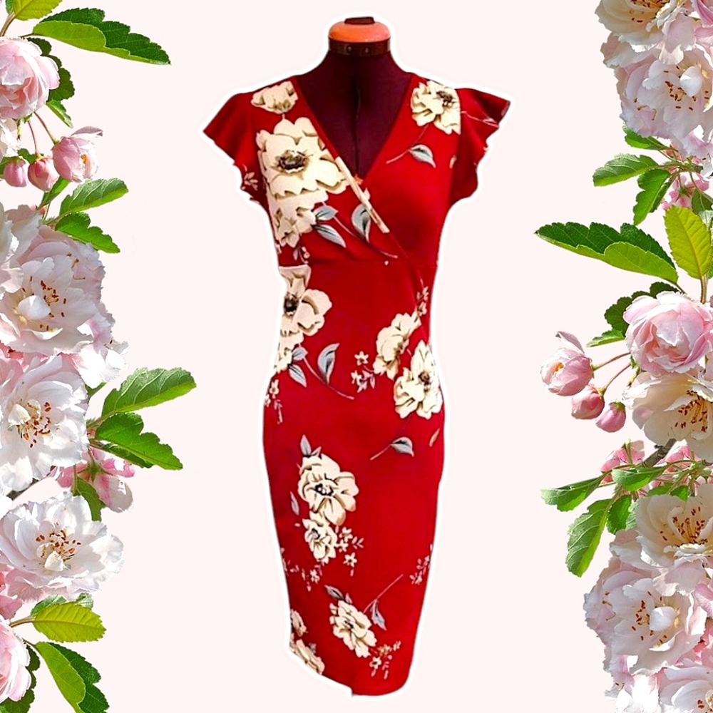 💛 4/$20 | Red Floral Dress